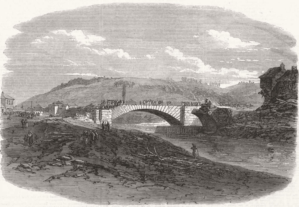 SHEFFIELD. Sheffield floods. Hillsborough after the flood 1864 old print